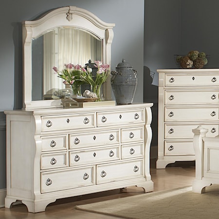 Triple Dresser with Landscape Mirror