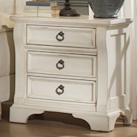 Traditional Three Drawer Nightstand with Felt-Lined Drawer