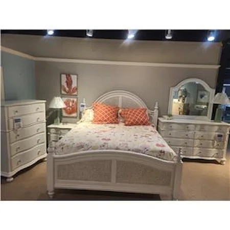 Rodanthe Bedroom with King Bed, Dresser, Mirror, Chest and Nightstand