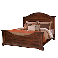 Traditional Queen Panel Bed with Arched Headboard