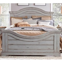 Traditional Queen Panel Bed with Arched Headboard