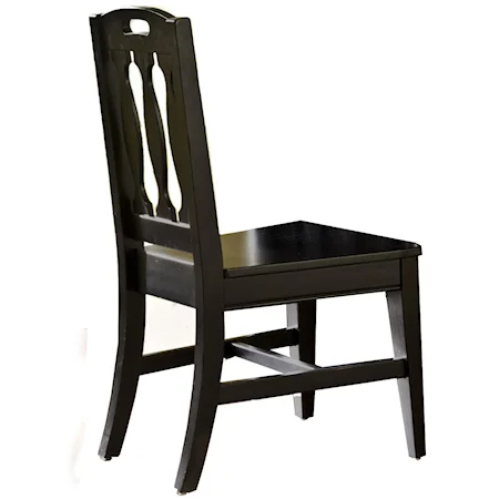 Side Chair with Decorative Slat Back and Handle Cutout