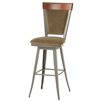 Customizable 26" Eleanor Swivel Counter Stool with Upholstered Seat and Back