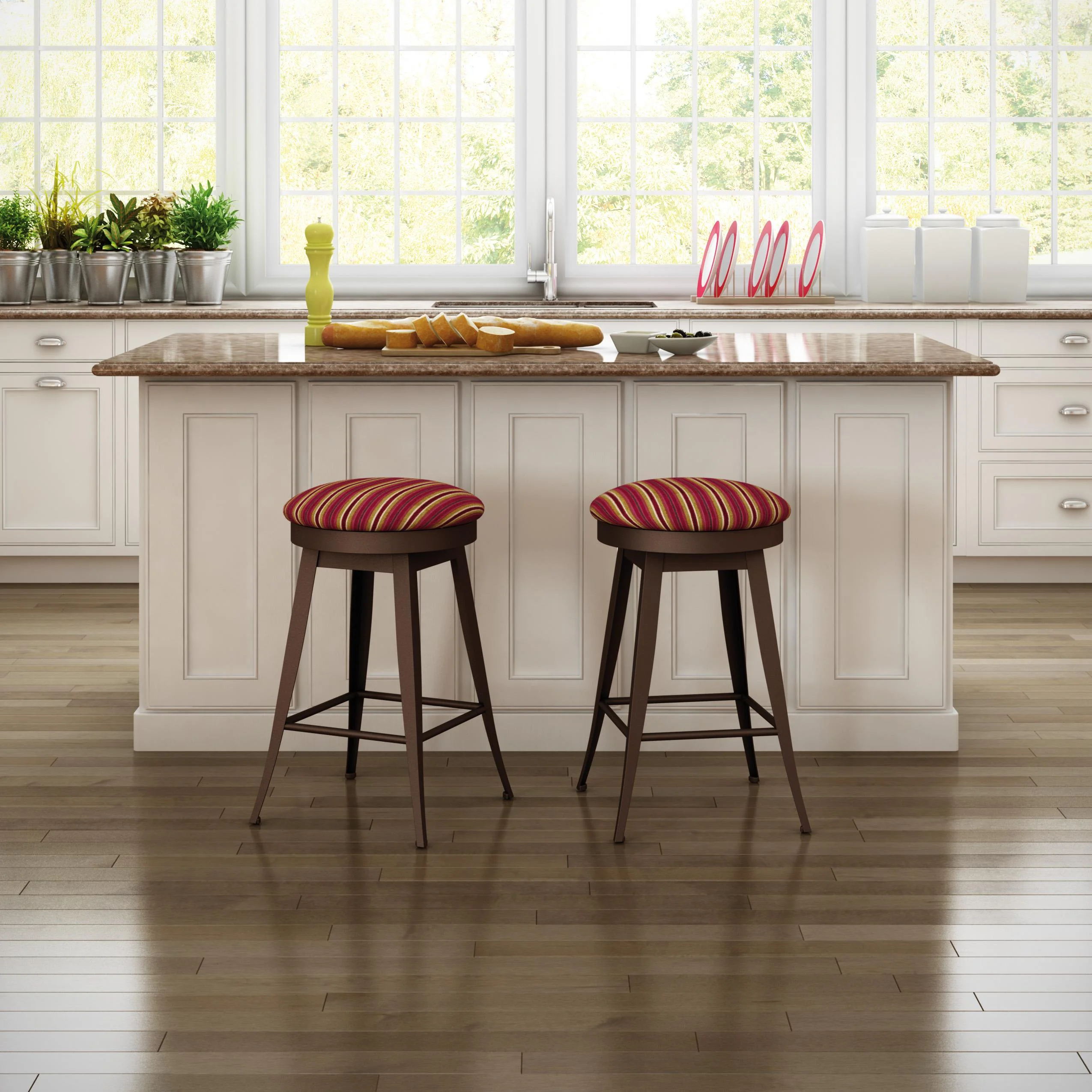 Amisco Grace 42414-26/ Contemporary Counter Height Swivel Stool with ...
