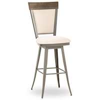 Customizable 34" Eleanor Spectator Height Swivel Stool with Upholstered Seat and Back