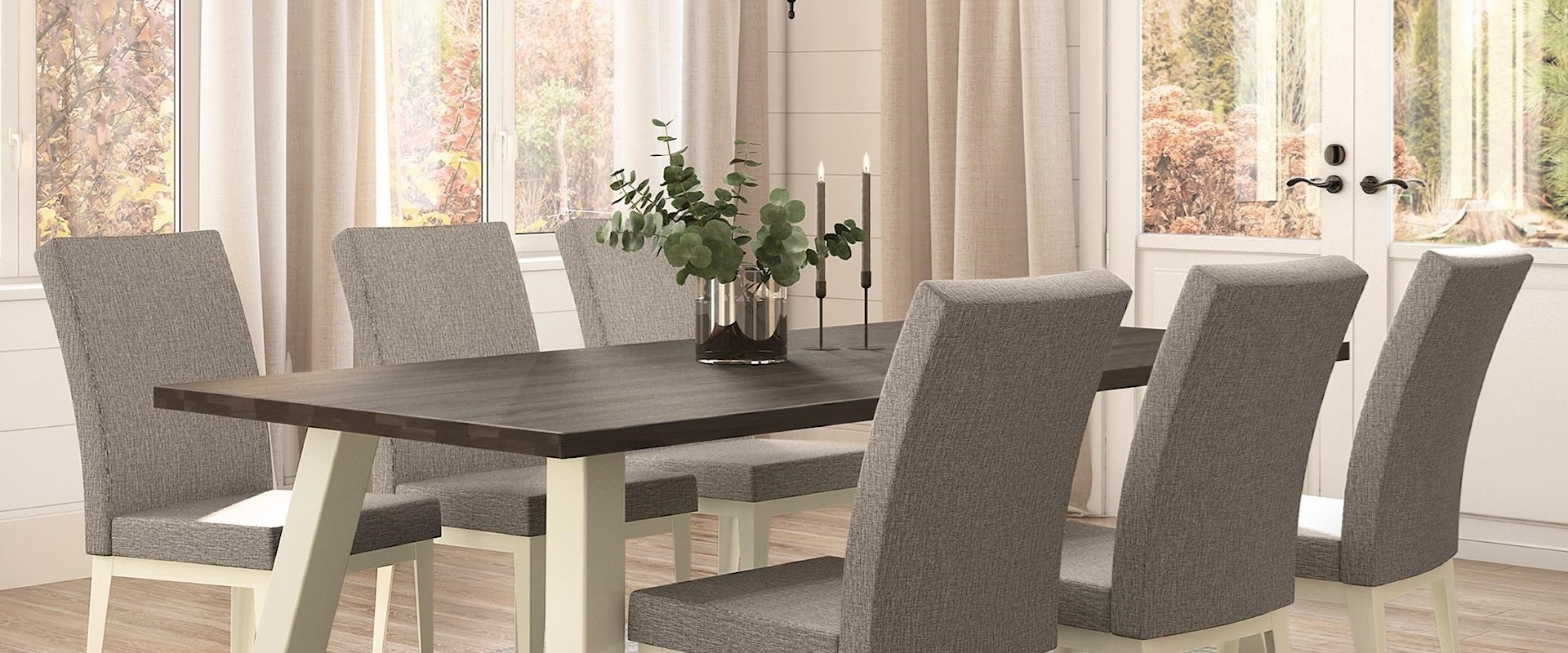 Customizable 7-Piece Bennett Table Set with Double Pedestals