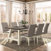 Customizable 7-Piece Bennett Table Set with Double Pedestals