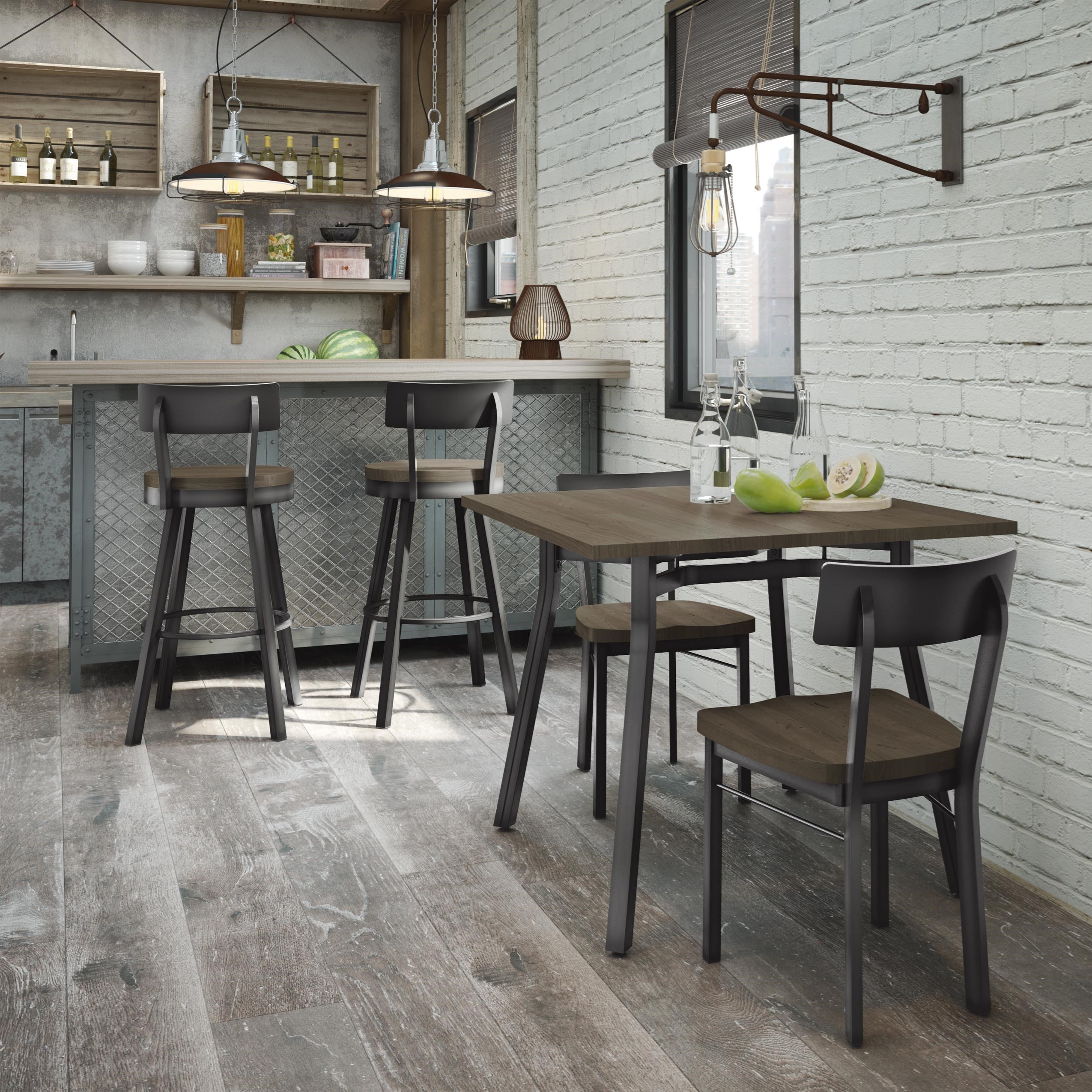 Amisco Lauren Bar Height Swivel Stool