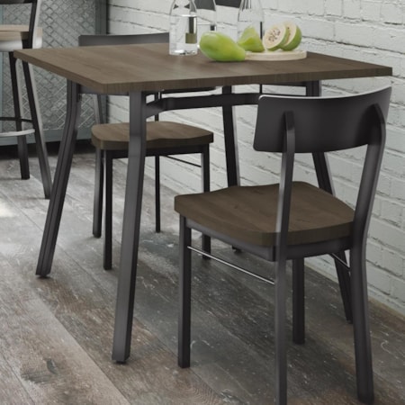 Moris Table with Distressed Solid Birch Top