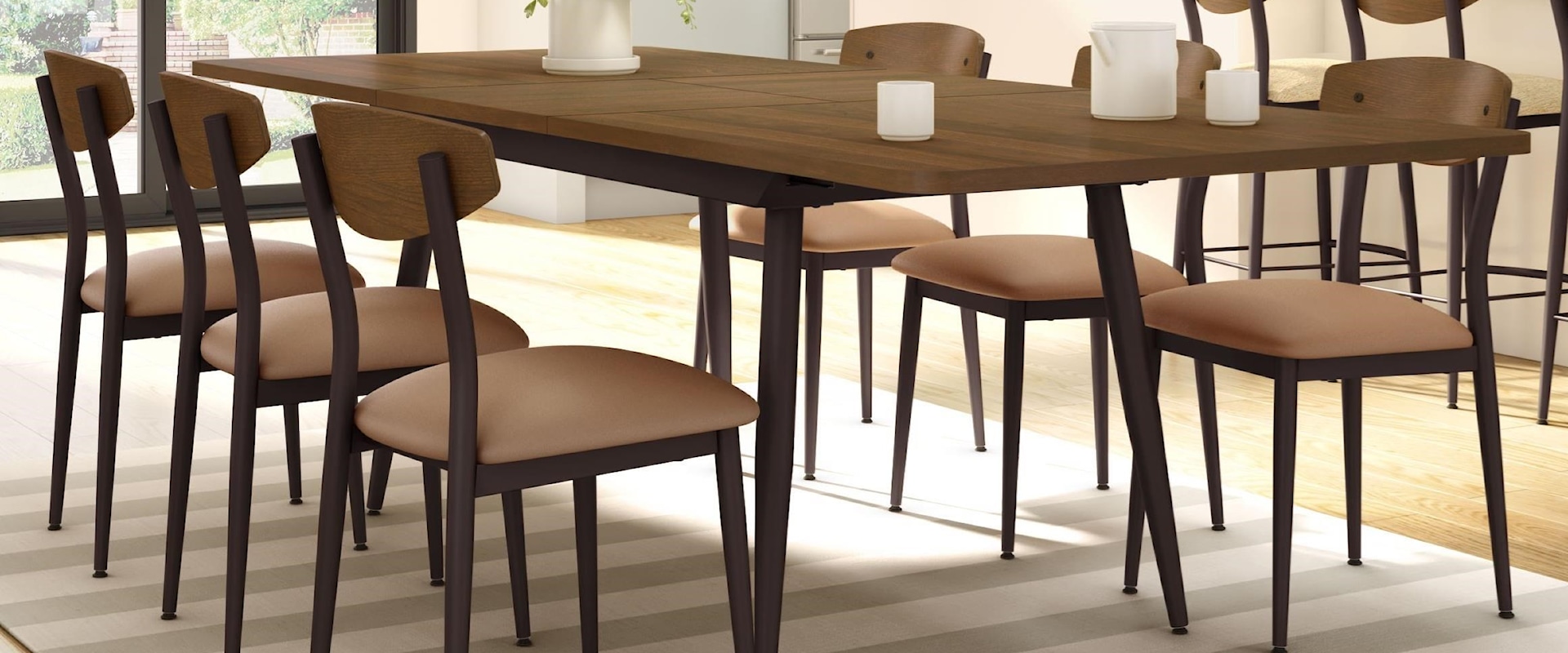 Customizable 7-Piece Richview Table with Self-Storing Leaf