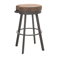 Customizable 30" Bar Height Bryce Swivel Stool with Round Upholstered Seat