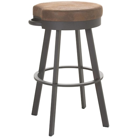 Customizable 34" Spectator Height Bryce Swivel Stool with Round Upholstered Seat