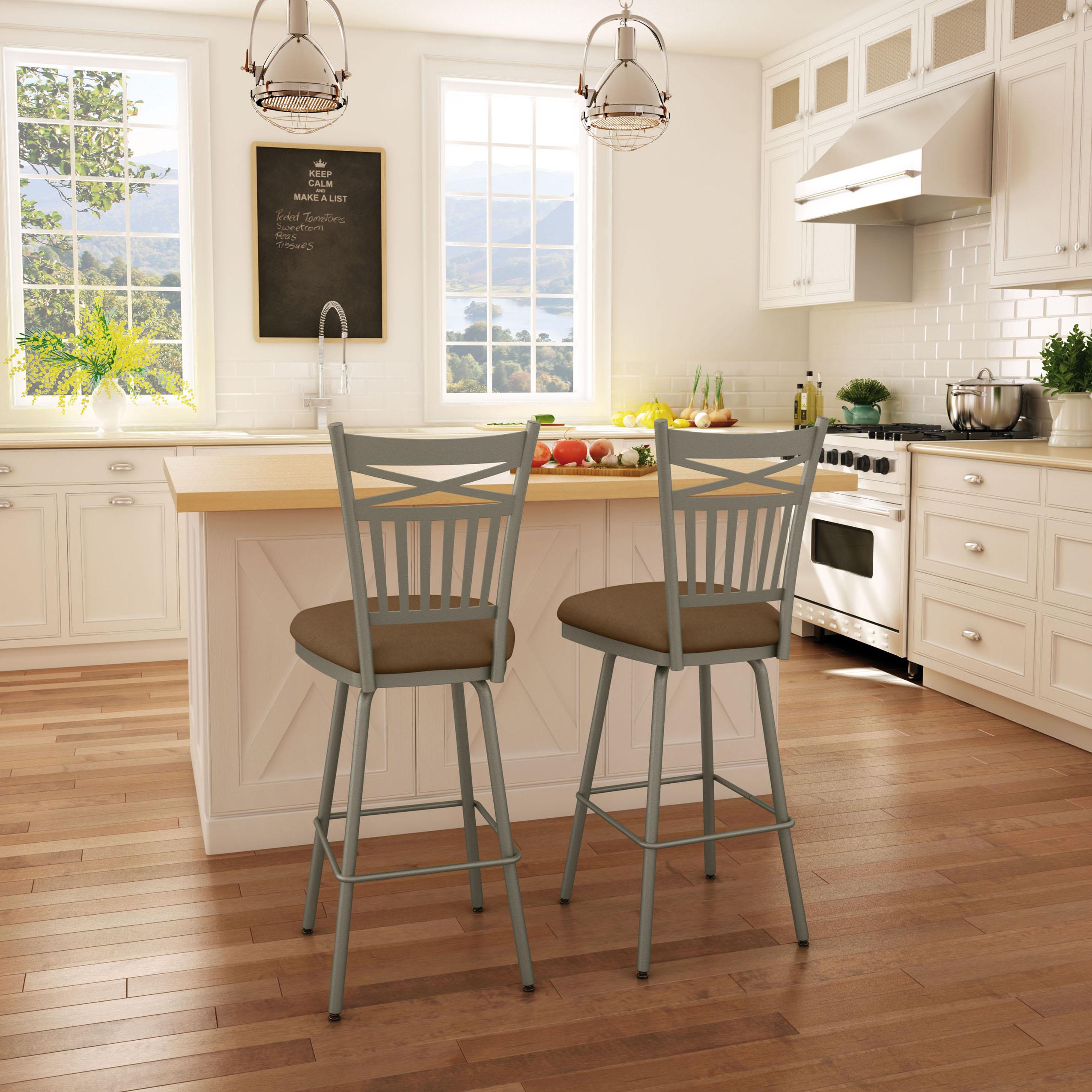 Upholstered Bar Height Swivel Stool