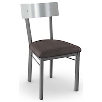 Customizable Lauren Chair with Stainless Steel Backrest and Cushion Seat