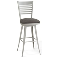 Customizable 34" Spectator Height Edwin Swivel Stool with Cushion Seat