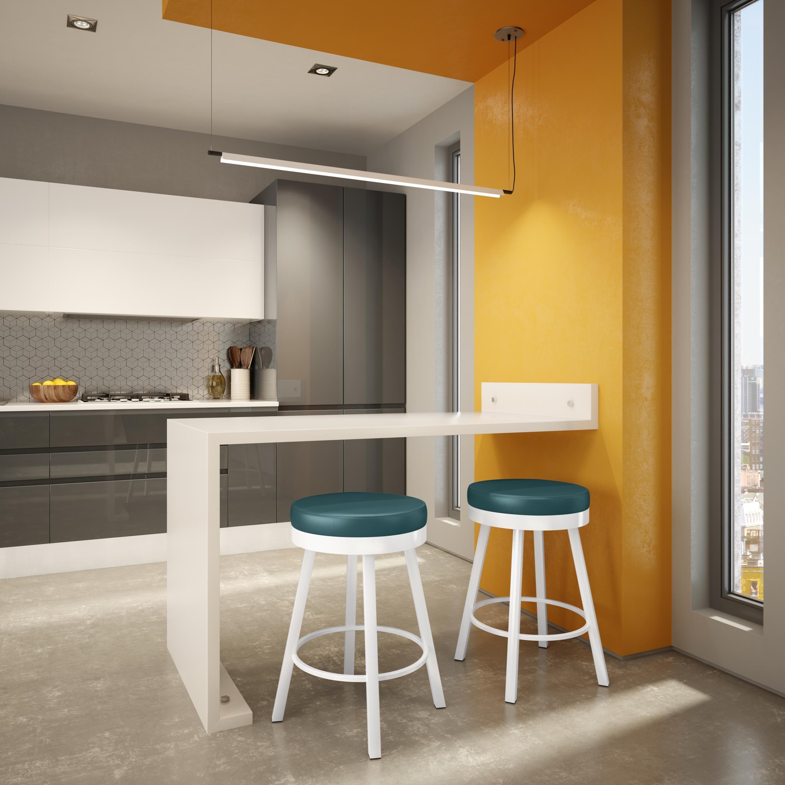 Upholstered Bar Height Swivel Stool