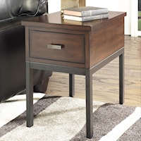 Contemporary Side Table with Metal Base