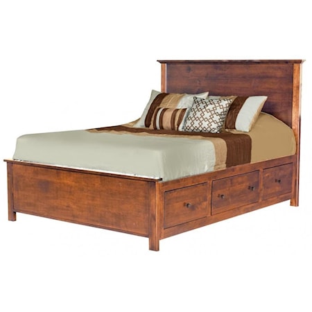 Queen Elevated Storage Bed with 6 Drawers