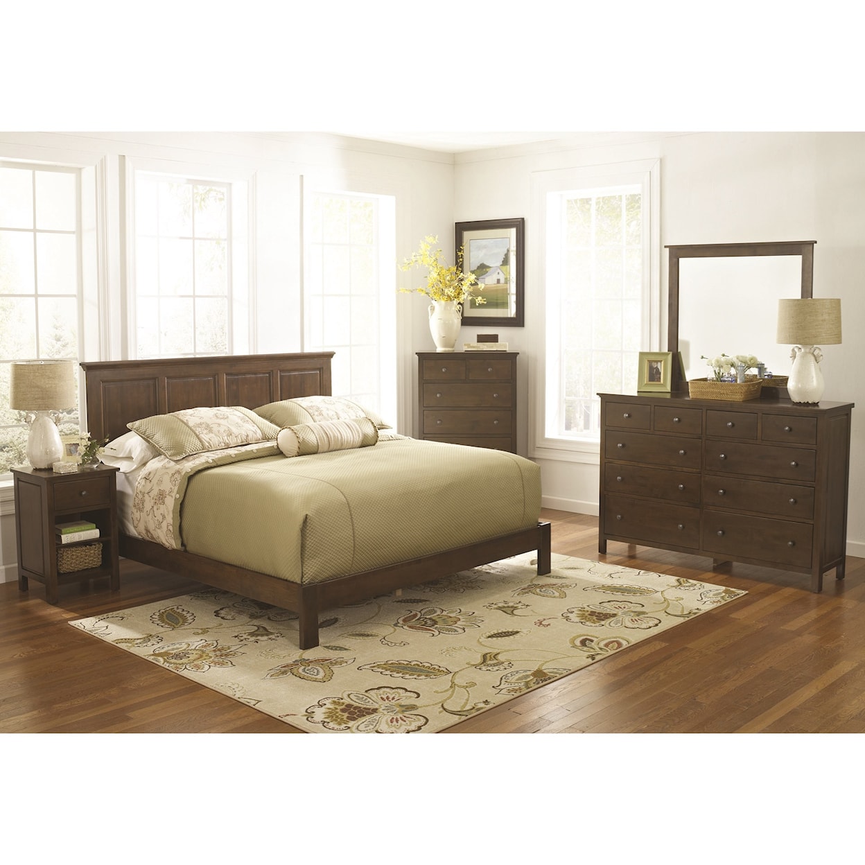 Archbold Furniture Heritage Raised Panel Bed Bedroom Group