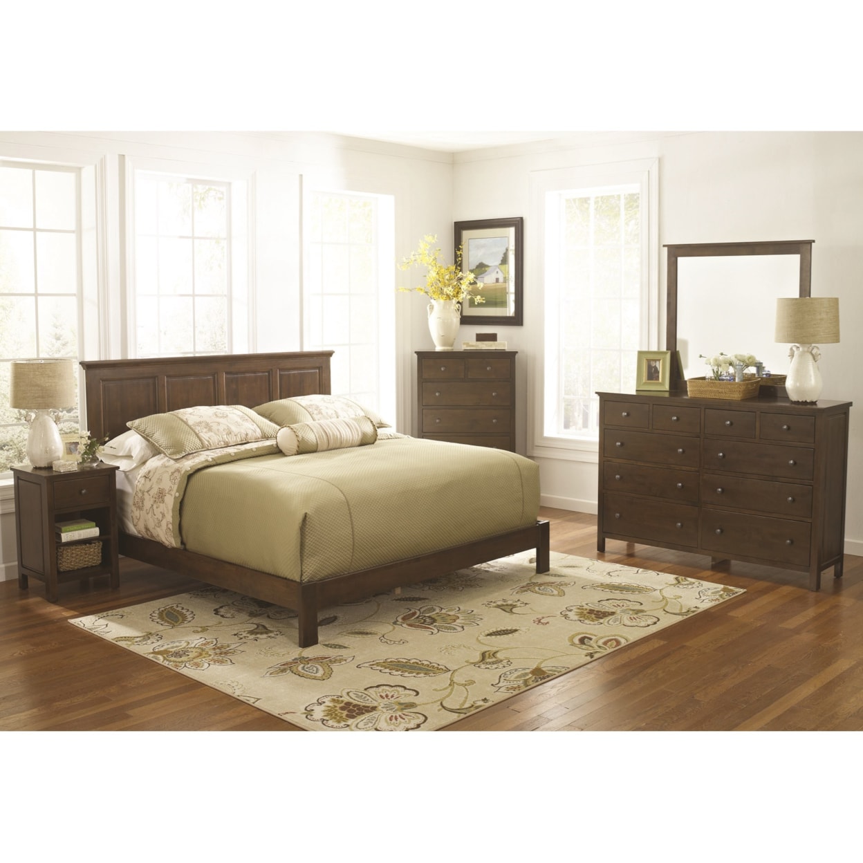 Archbold Furniture Heritage Raised Panel Bed Bedroom Group