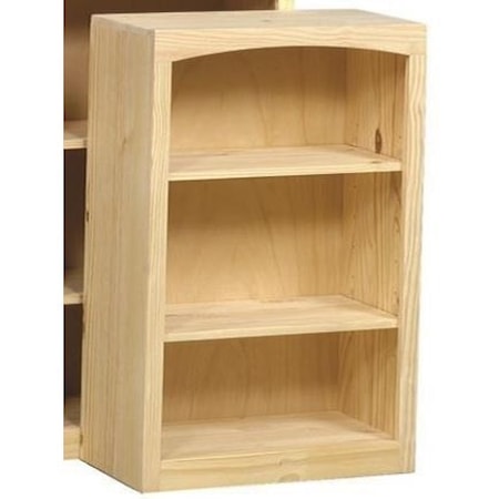 Solid Pine Bookcase with 2 Open Shelves