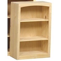 Customizable 24 X 30  Solid Pine Bookcase with 2 Open Shelves