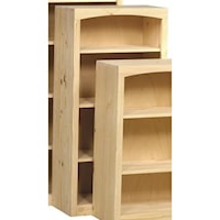 Solid Pine Bookcase with 3 Open Shelves