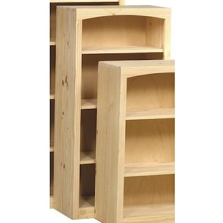 Solid Pine Bookcase with 3 Open Shelves