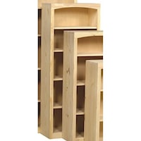 Customizable 24 X 60  Solid Pine Bookcase with 4 Open Shelves