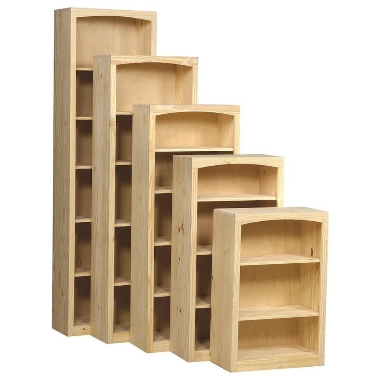 Archbold Furniture Pine Bookcases Customizable 24 X 60 Pine Bookcases
