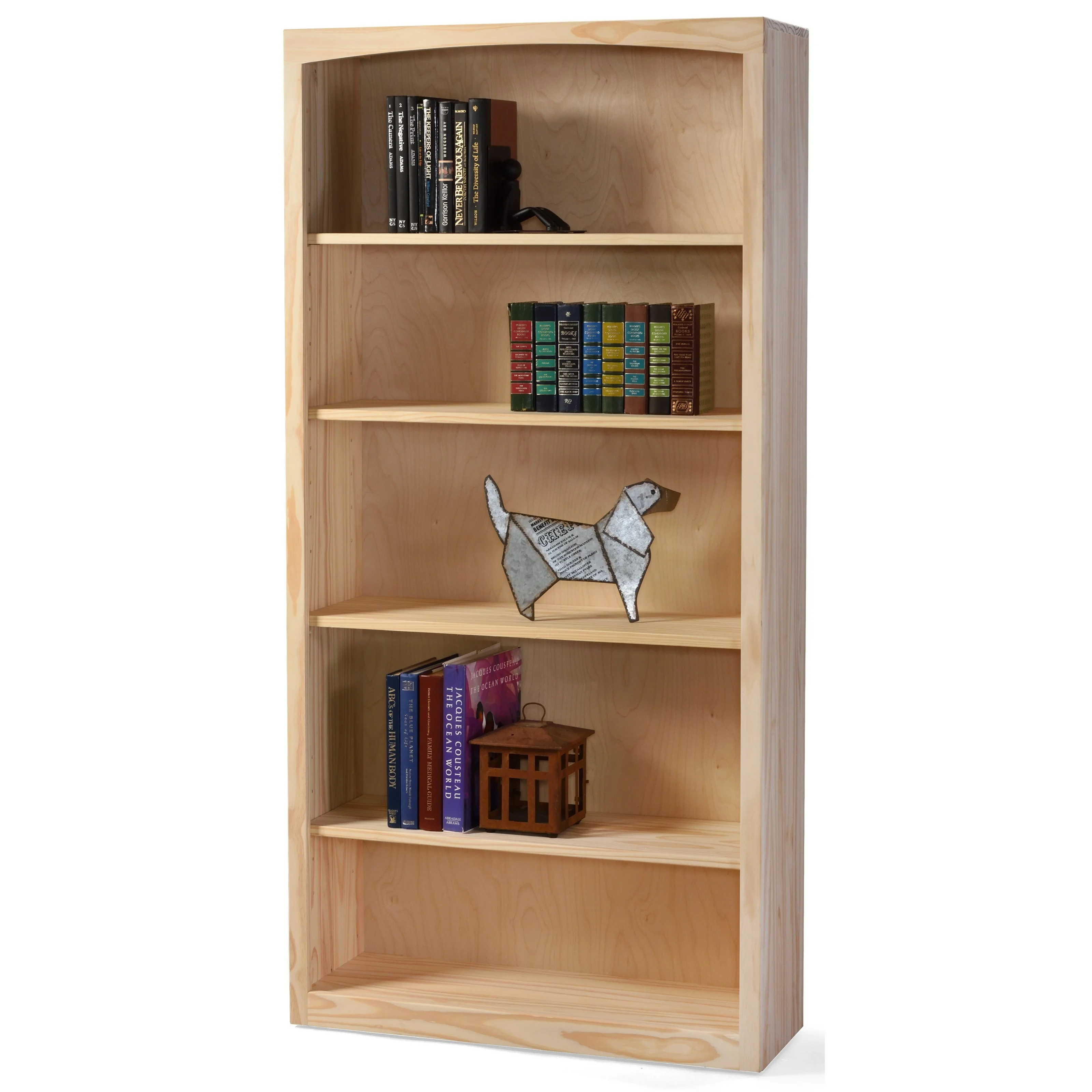 Archbold Furniture Pine Bookcases 3672 Solid Pine Bookcase with 4 Open Shelves Furniture and