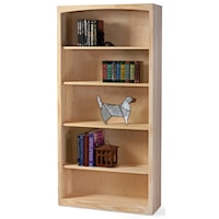 Solid Pine Bookcase with 4 Open Shelves