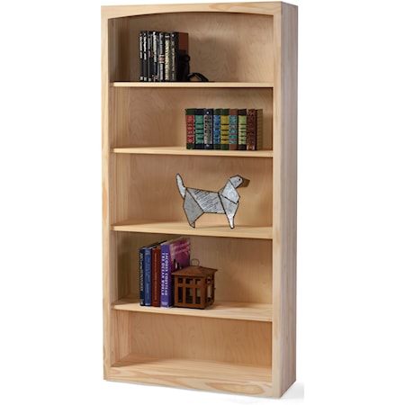 Solid Pine Bookcase with 4 Open Shelves