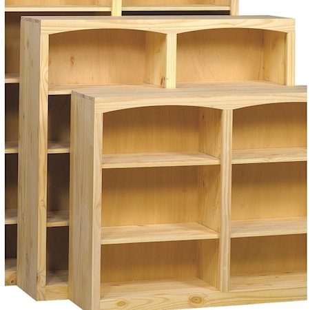 Solid Pine Bookcase with 6 Open Shelves
