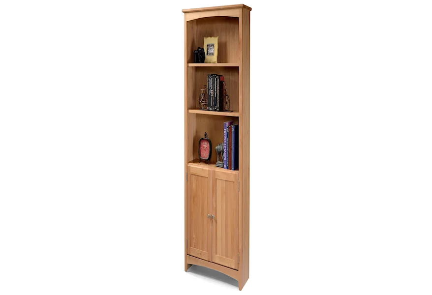 Alder Bookcases Alder Bookcase with Doors by Archbold Furniture at Esprit Decor Home Furnishings