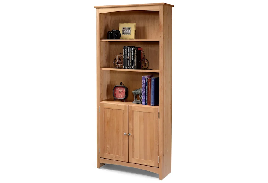 Alder Bookcases Alder Bookcase with Doors by Archbold Furniture at Furniture and ApplianceMart