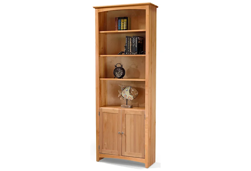 Alder Bookcases Alder Bookcase with Doors by Archbold Furniture at Furniture Discount Warehouse TM