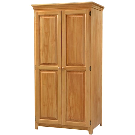 Pine Wardrobe with Hang Rod