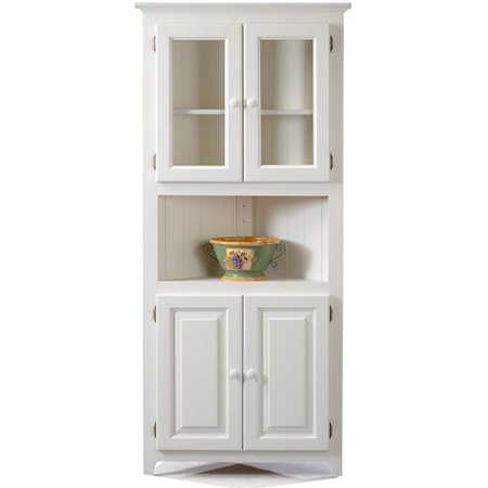 Solid Pine Corner Cabinet with 2 Adjustable Shelves