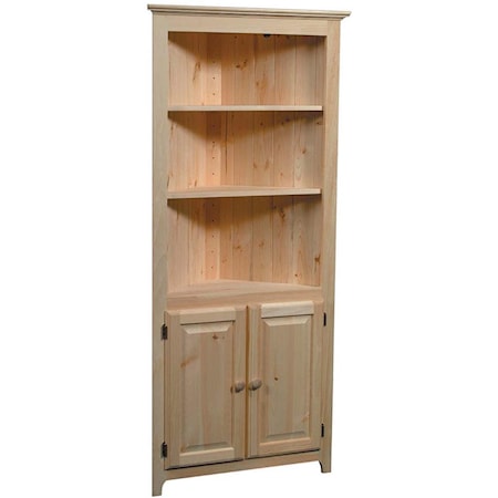 Solid Pine Corner Cabinet with 3 Adjustable Shelves
