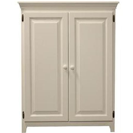Solid Pine 2 Door Jelly Cabinet with 3 Adjustable Shelves