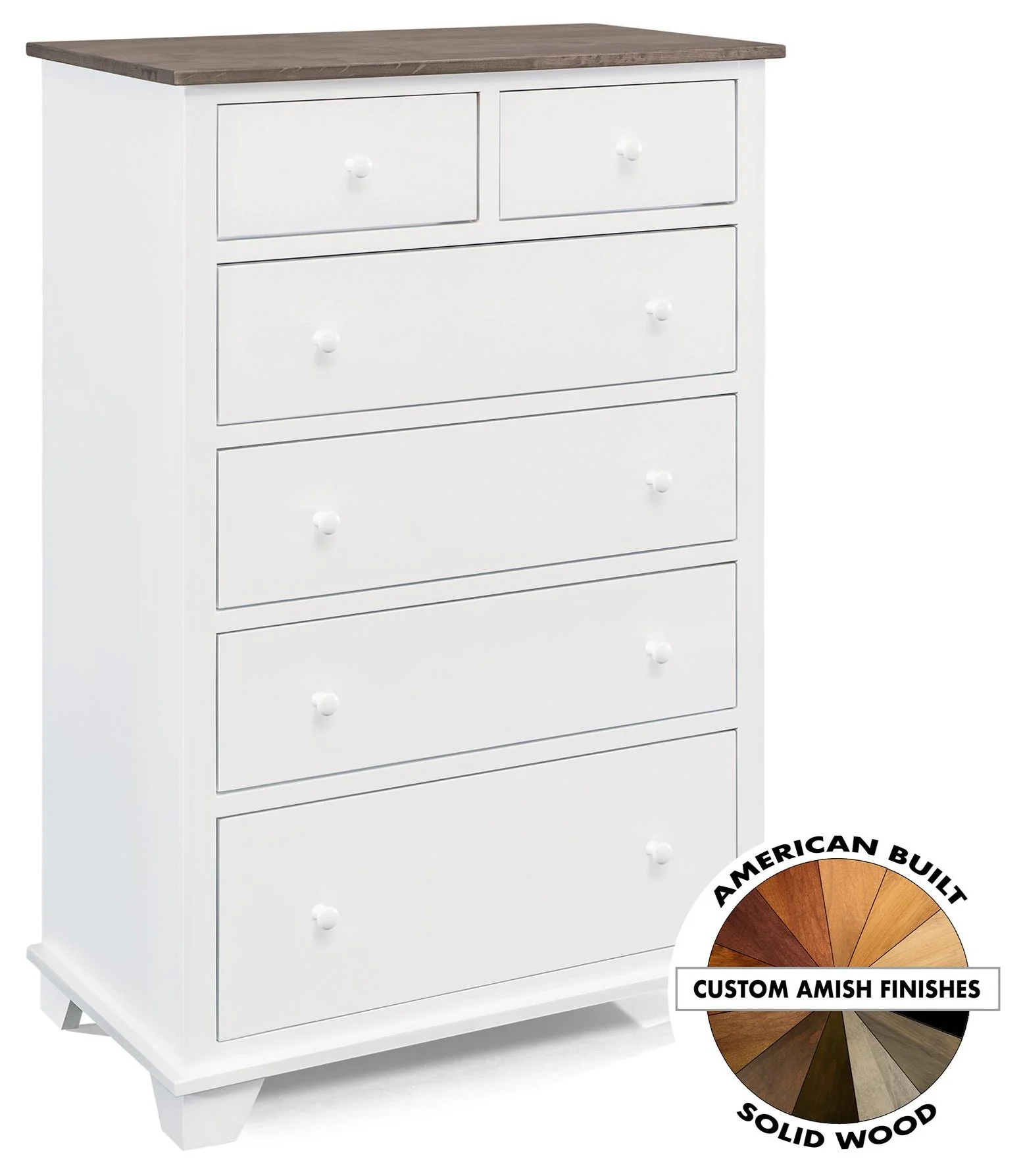 Archbold Furniture Portland 14010275101800 6 Drawer Chest in 2 Tone