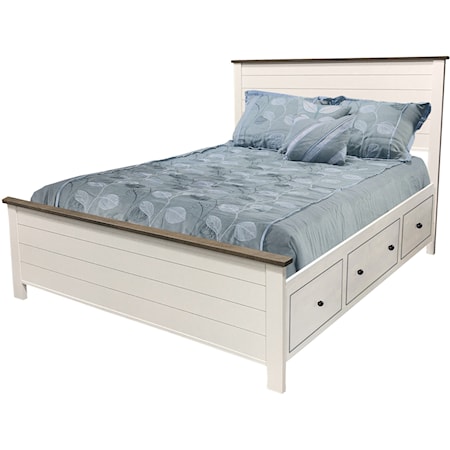 Queen 2-Tone Storage Bed