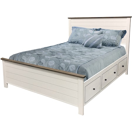Full 2-Tone Storage Bed