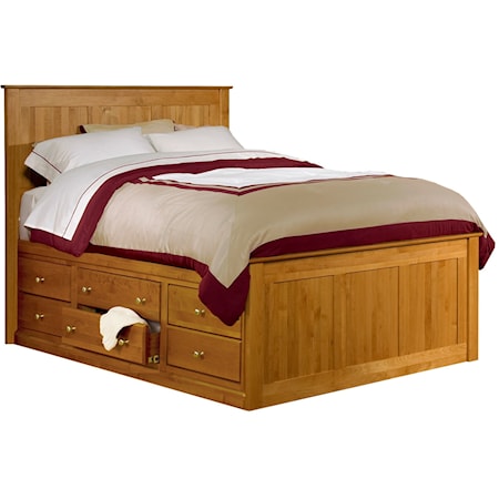 Queen Alder Shaker Chest Bed with 9 Drawers