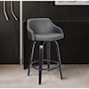 Armen Living Alec  Faux Leather 30" Bar Height Swivel Barstool