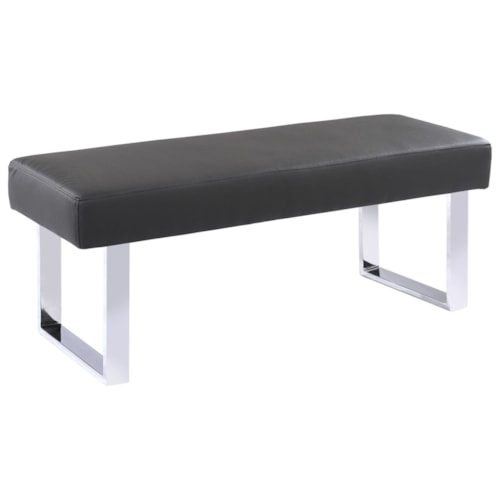 Contemporary Dining Bench with Vinyl Upholstery