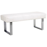 Contemporary Dining Bench with Vinyl Upholstery