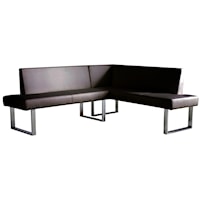 Contemporary Nook Corner Dining Bench with Vinyl Upholstery