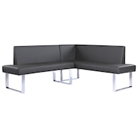 Contemporary Nook Corner Dining Bench with Vinyl Upholstery